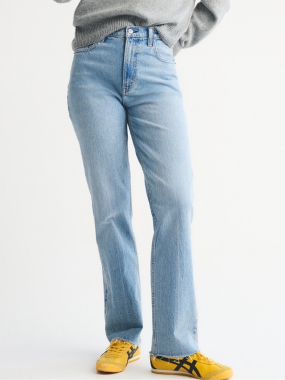 Light Blue High-Rise Straight-Leg Jeans - Women